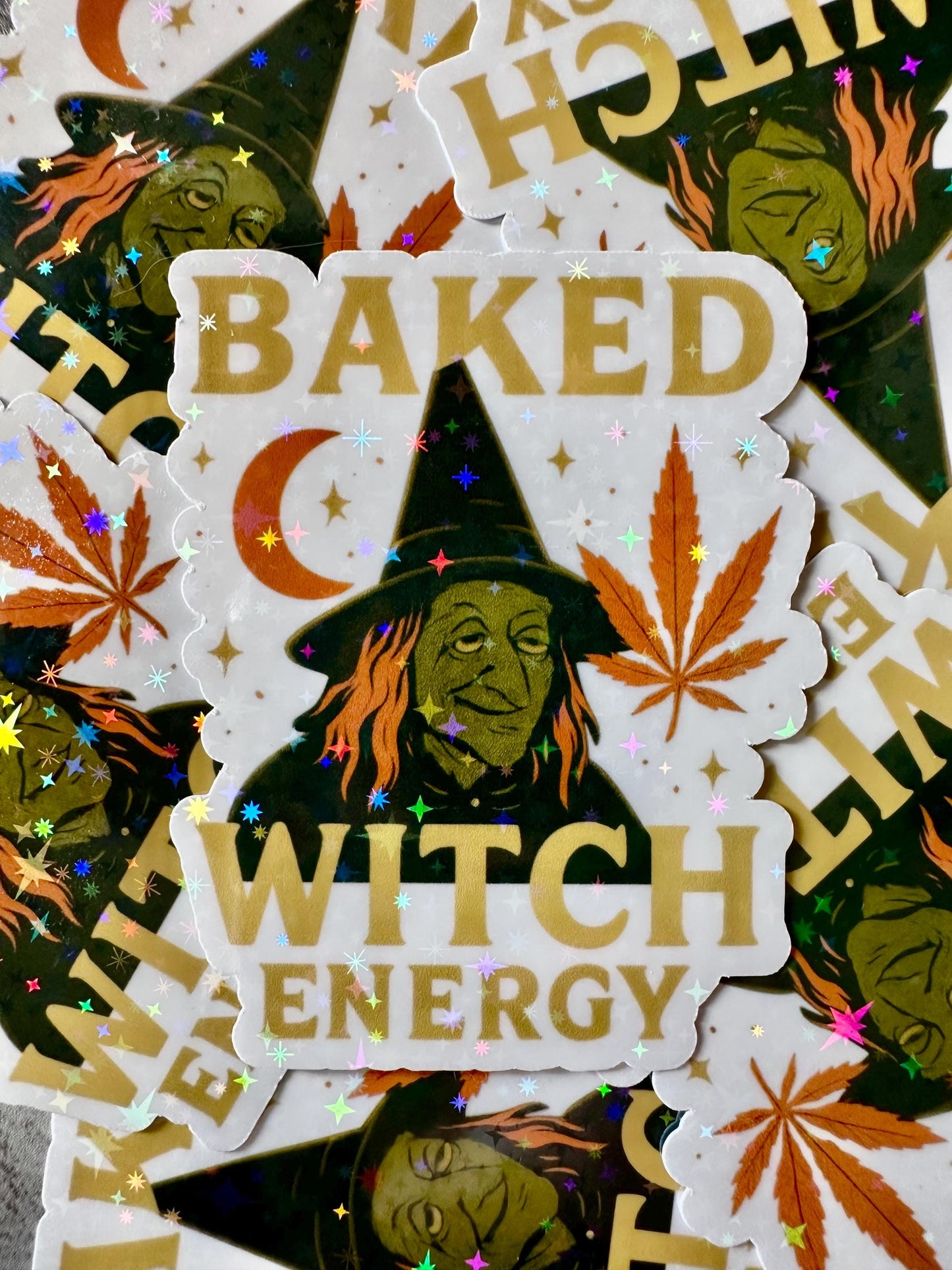 Baked Witch Energy, Funny Weed Sticker, Funny Halloween adult stickers, Stoner gifts for him, stickers for adults, funny adult gift