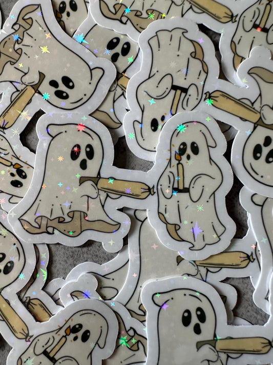 Ghost Funny Weed Sticker, Funny Halloween adult stickers, Stoner gifts for him, stickers for adults, funny adult gift, funny ghost Halloween