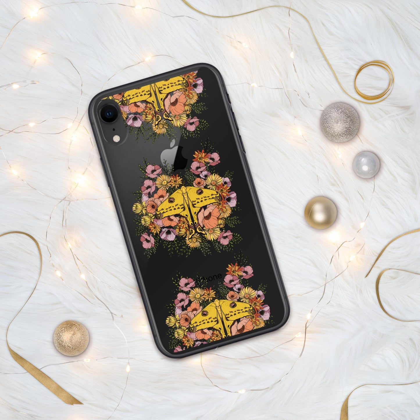 Virgo Zodiac Clear Case for iPhone, iPhone 15 pro max,, Moth phone case, Floral, Unique IPhone XR, butterfly phone, Insect Phone 16 Case