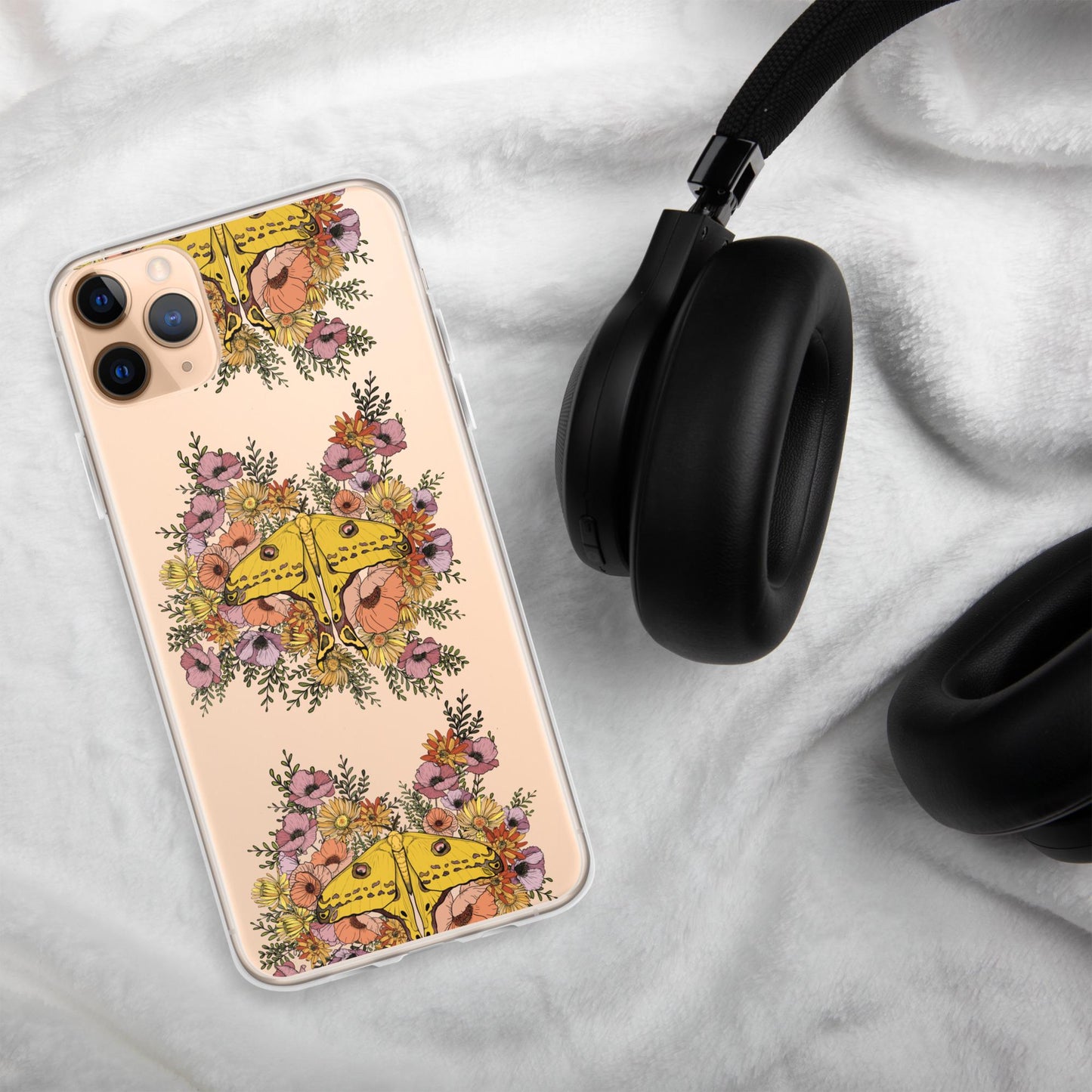 Virgo Zodiac Clear Case for iPhone, iPhone 15 pro max,, Moth phone case, Floral, Unique IPhone XR, butterfly phone, Insect Phone 16 Case