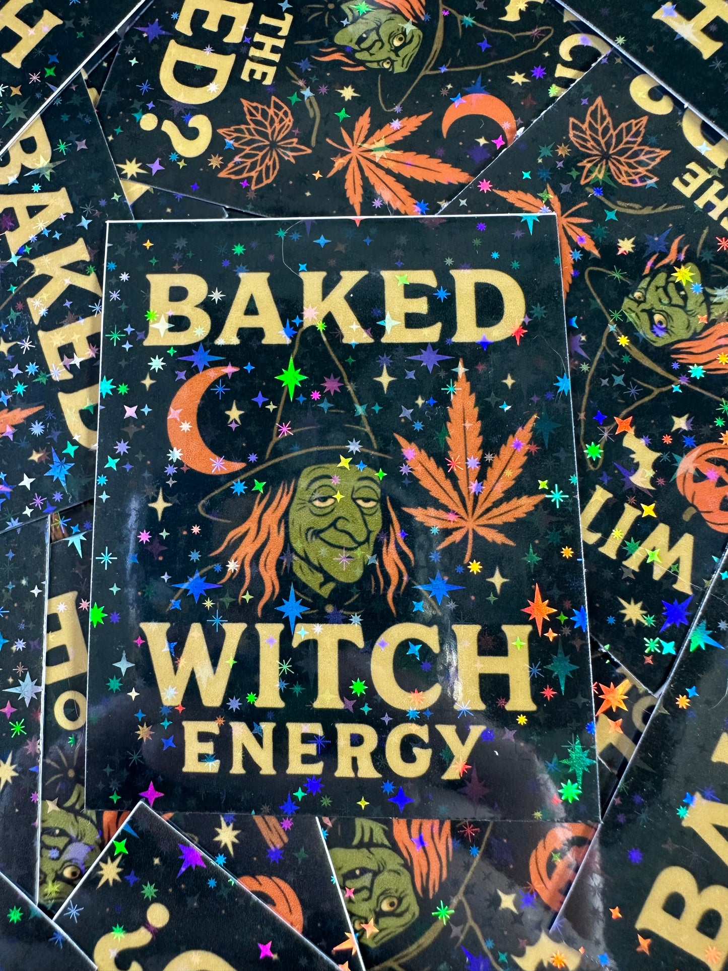 Baked Witch Energy, Funny Weed Sticker, Funny Halloween adult stickers, Stoner gifts for him, stickers for adults, funny adult gift