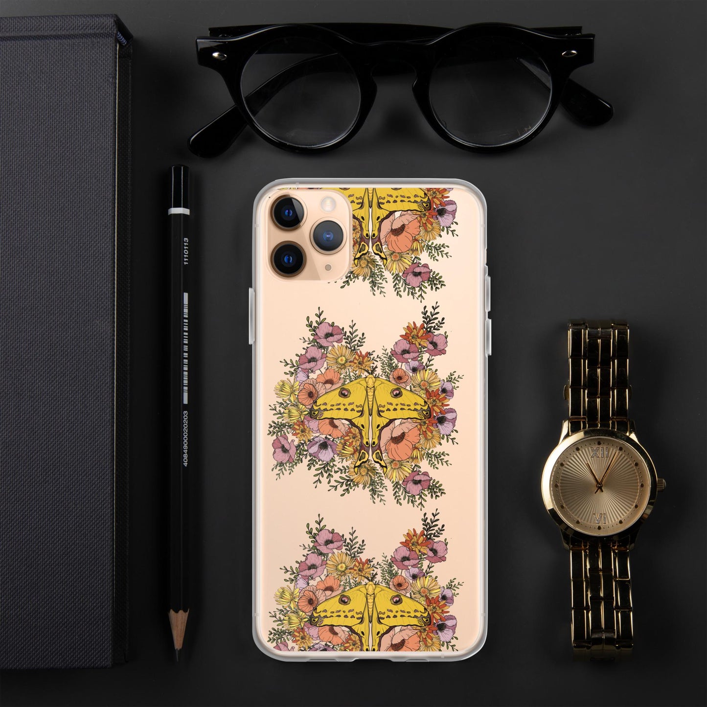 Virgo Zodiac Clear Case for iPhone, iPhone 15 pro max,, Moth phone case, Floral, Unique IPhone XR, butterfly phone, Insect Phone 16 Case