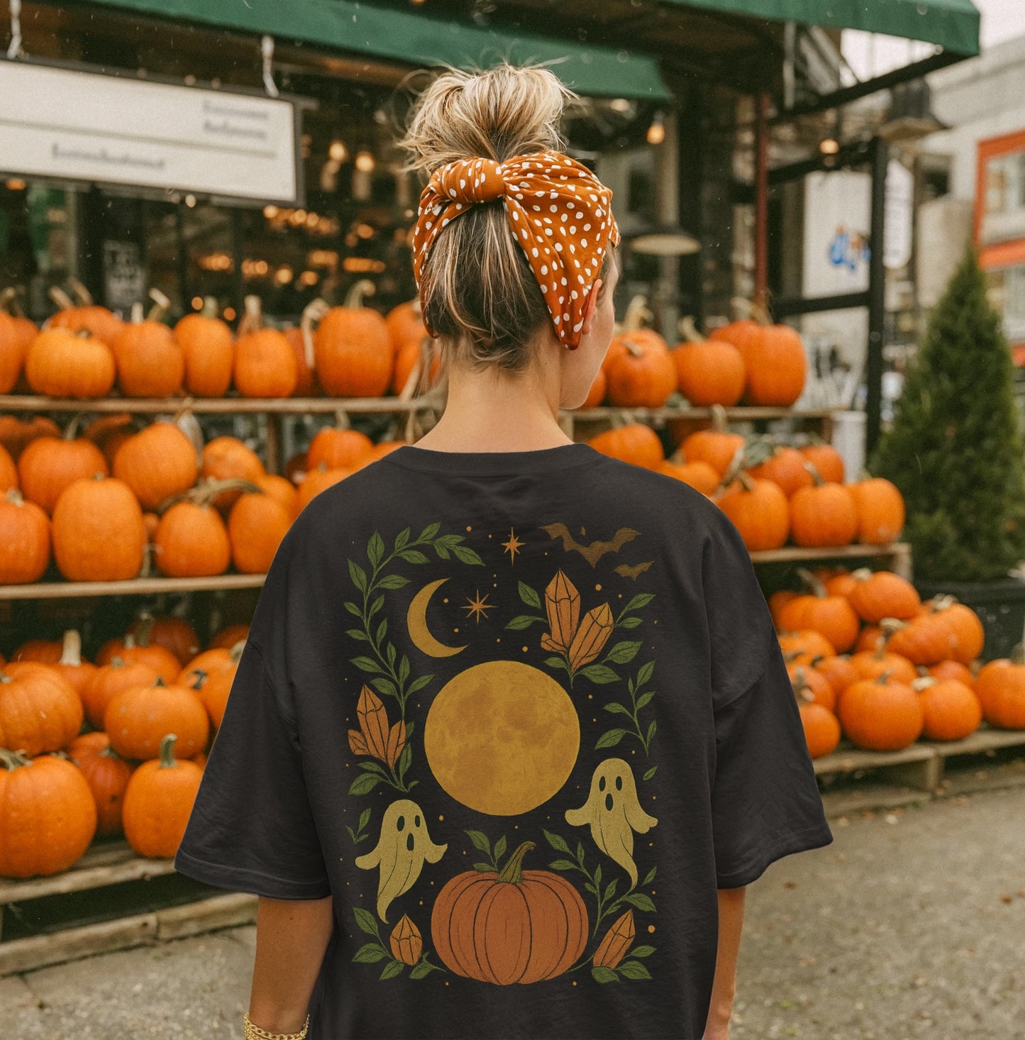 Ghosts Halloween Short Sleeve Comfort Colors Tee Shirt - Cute Ghosts and Pumpkin Spooky Shirt - cozy fall graphic tee