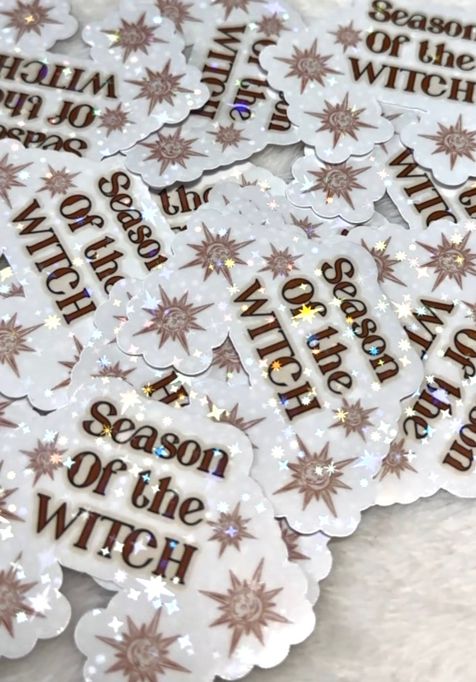 Season of the Witch Sticker - 3x3 vinyl holographic witchy sticker- celestial Halloween sticker - Witch Sticker
