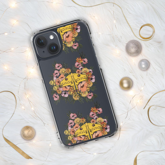 Virgo Zodiac Clear Case for iPhone, iPhone 15 pro max,, Moth phone case, Floral, Unique IPhone XR, butterfly phone, Insect Phone 16 Case