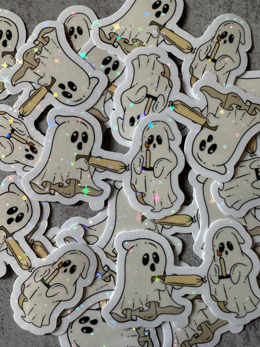 Ghost Funny Weed Sticker, Funny Halloween adult stickers, Stoner gifts for him, stickers for adults, funny adult gift, funny ghost Halloween