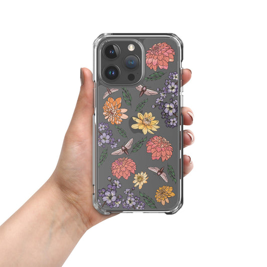 Dahlia Flower Clear Case for iPhone, Fun Flower Phone Case for IPhone, IPhone case for flower lovers, Cottage Core iPhone Case, Cottage Core