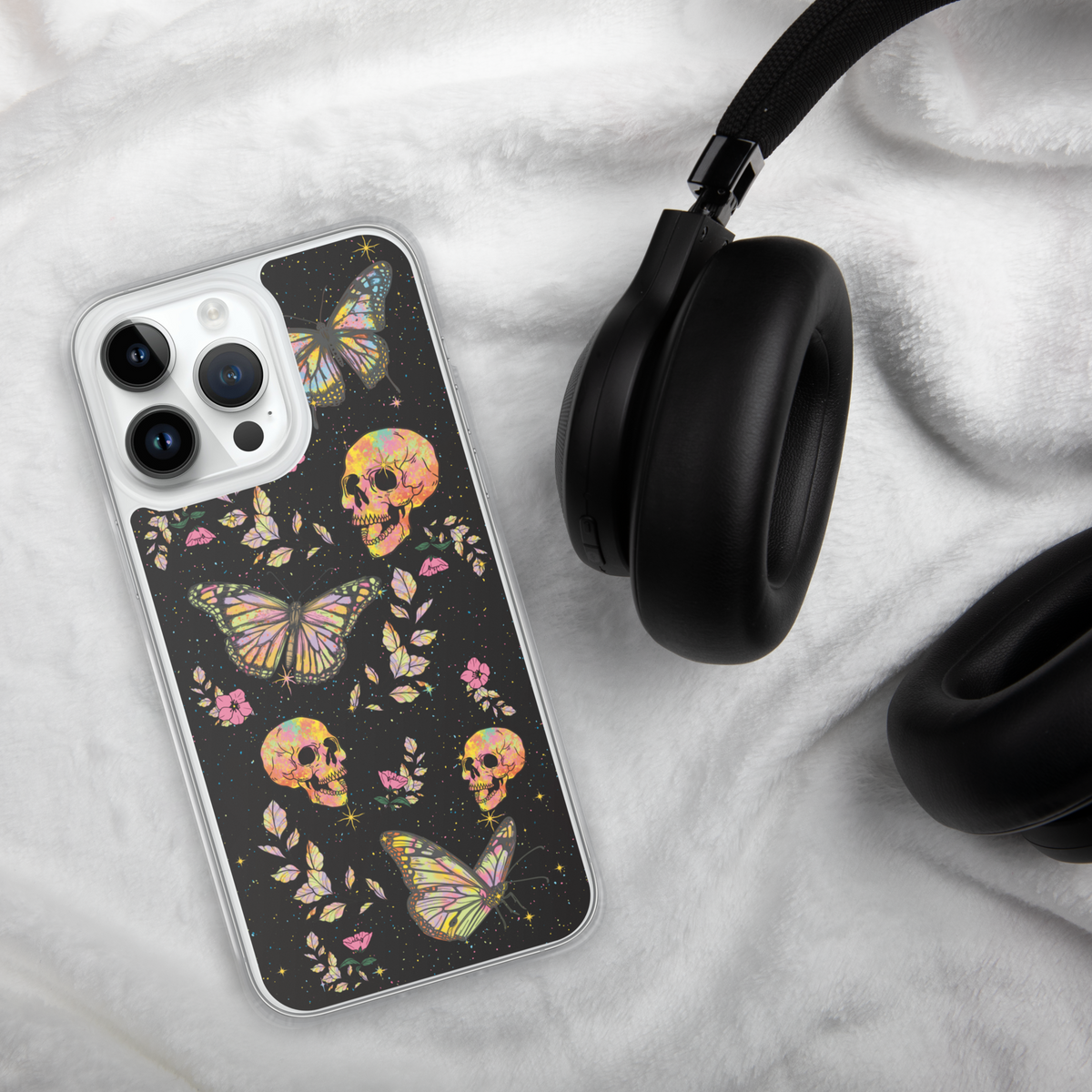 Butterfly Halloween Neon Skull Phone Case | Stoner Moon