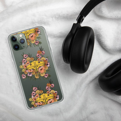 Virgo Zodiac Clear Case for iPhone, iPhone 15 pro max,, Moth phone case, Floral, Unique IPhone XR, butterfly phone, Insect Phone 16 Case