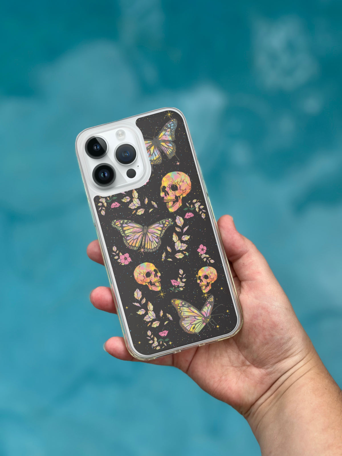 Butterfly Halloween Neon Skull Phone Case | Stoner Moon