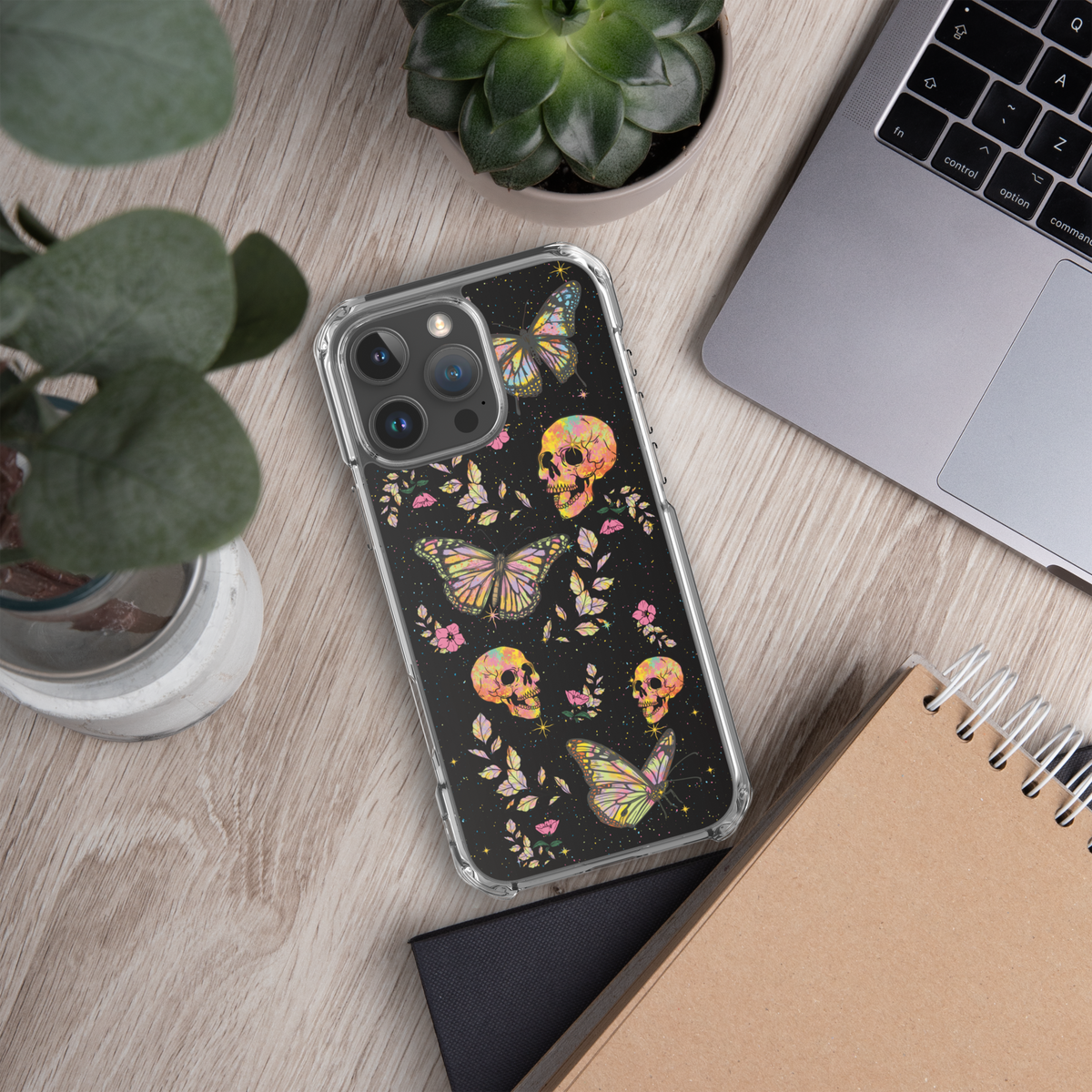 Butterfly Halloween Neon Skull Phone Case | Stoner Moon
