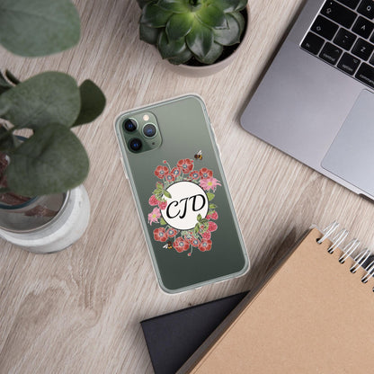 Personalized Phone case, Raspberry and Poppy Flowers for IPhone 16 pro max, Cottage Core IPhone Case, Custom phone Case with personalization