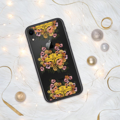 Virgo Zodiac Clear Case for iPhone, iPhone 15 pro max,, Moth phone case, Floral, Unique IPhone XR, butterfly phone, Insect Phone 16 Case