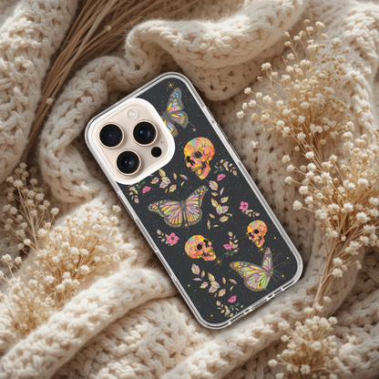 Butterfly Halloween Neon Skull Phone Case | Stoner Moon