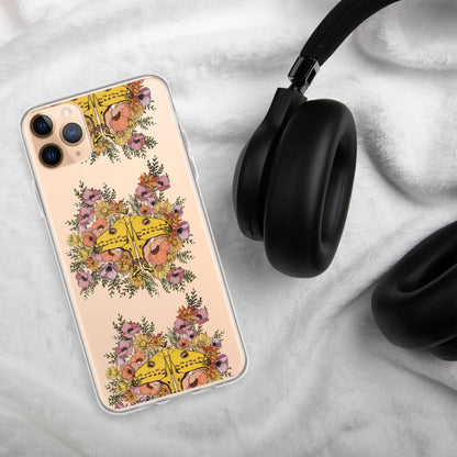 Virgo Zodiac Clear Case for iPhone, iPhone 15 pro max,, Moth phone case, Floral, Unique IPhone XR, butterfly phone, Insect Phone 16 Case