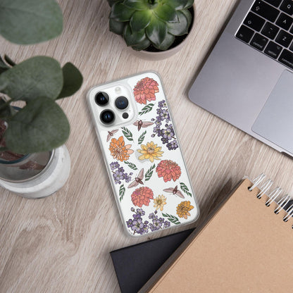 Dahlia Flower Clear Case for iPhone, Fun Flower Phone Case for IPhone, IPhone case for flower lovers, Cottage Core iPhone Case, Cottage Core