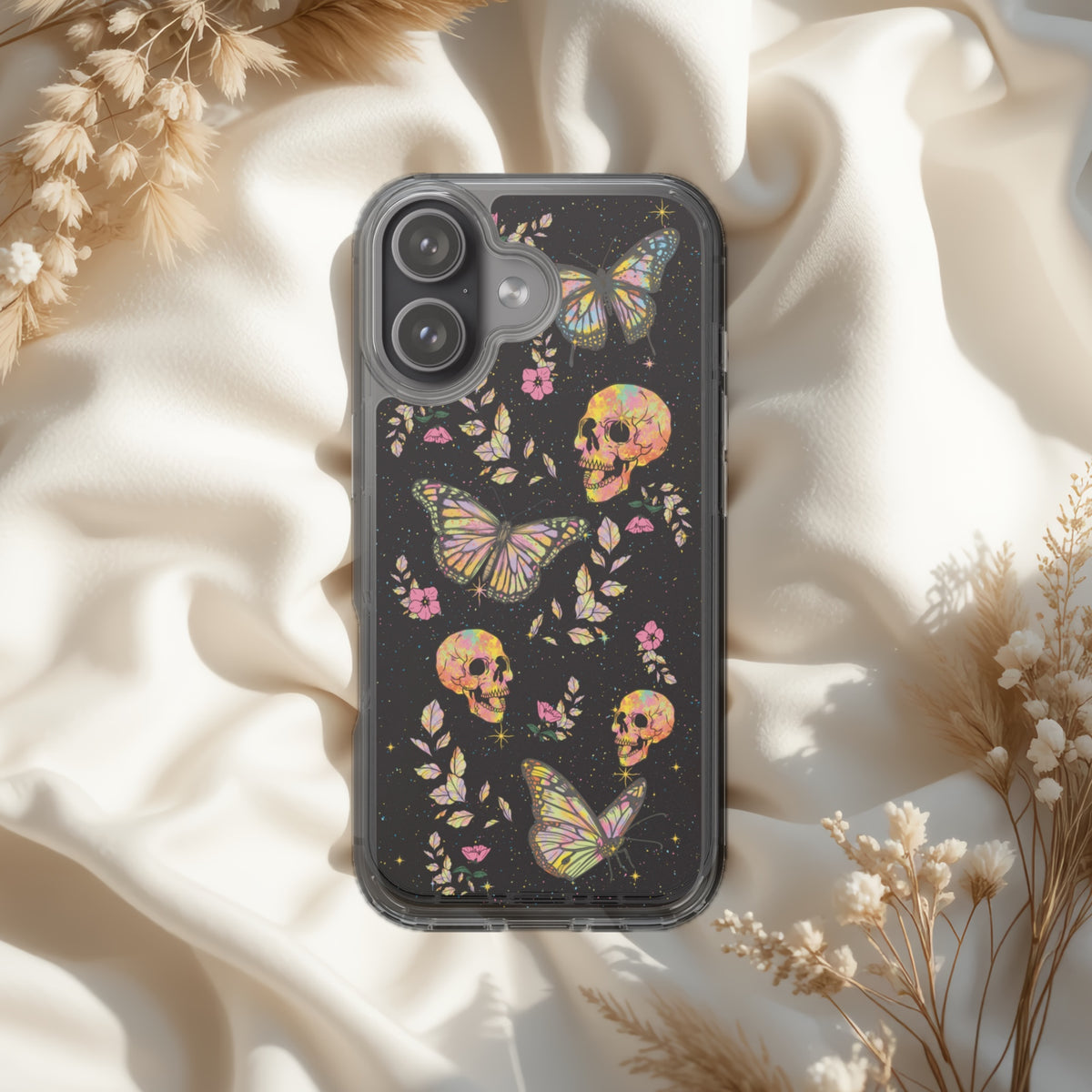 Butterfly Halloween Neon Skull Phone Case | Stoner Moon