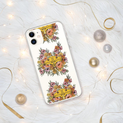 Virgo Zodiac Clear Case for iPhone, iPhone 15 pro max,, Moth phone case, Floral, Unique IPhone XR, butterfly phone, Insect Phone 16 Case