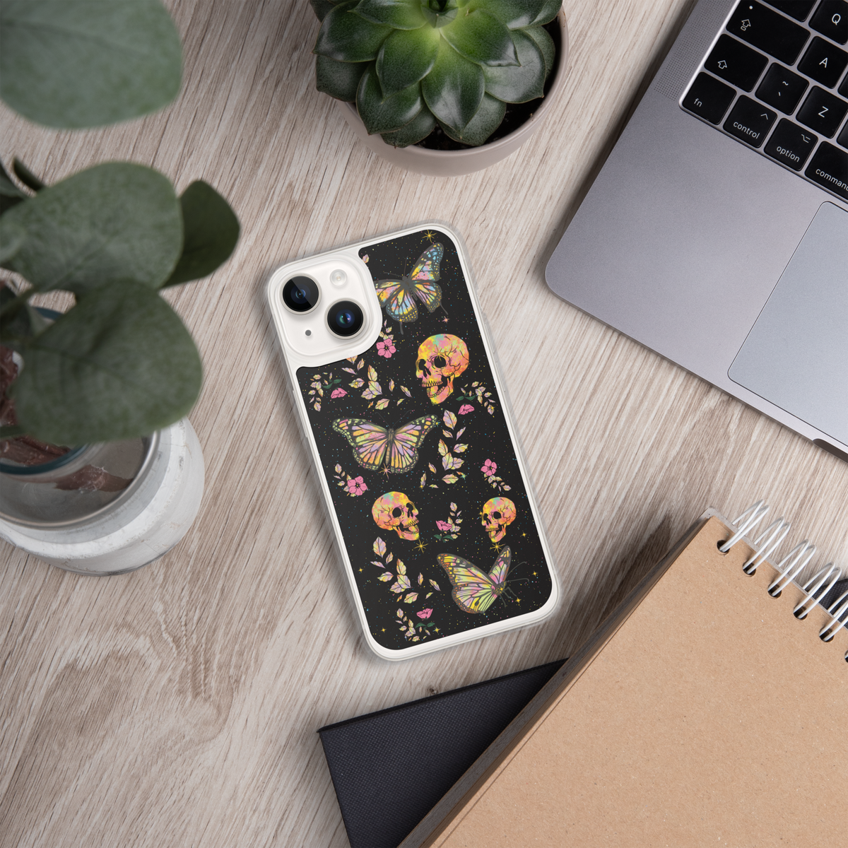 Butterfly Halloween Neon Skull Phone Case | Stoner Moon