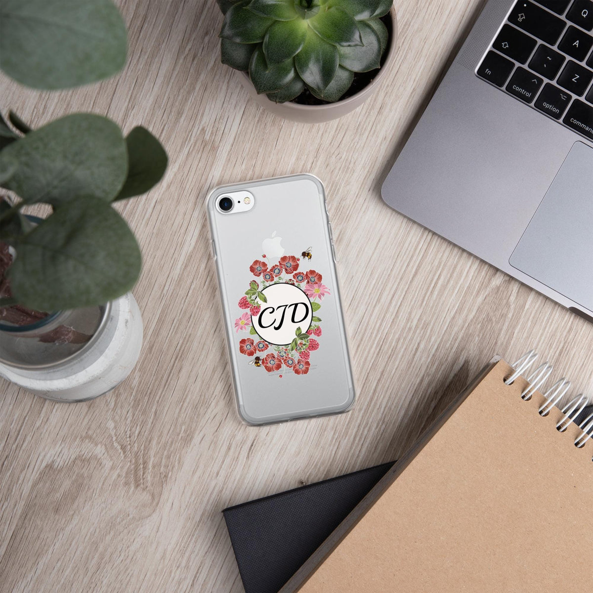 Personalized Phone case, Raspberry and Poppy Flowers for IPhone 16 pro max, Cottage Core IPhone Case, Custom phone Case with personalization