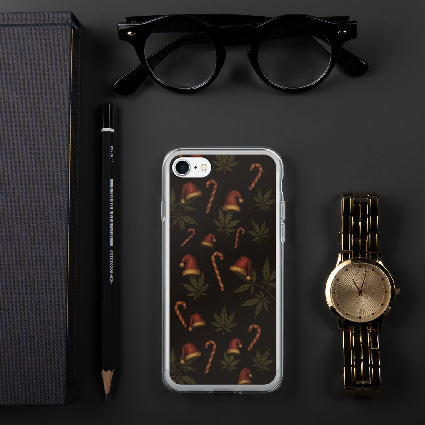 Christmas Stoner IPhone 17 Case, Canna Phone Cover, Holiday Stoner gifts, Candy cane and Santa Hat, Cute Stoner, IPHONE 17 pro max