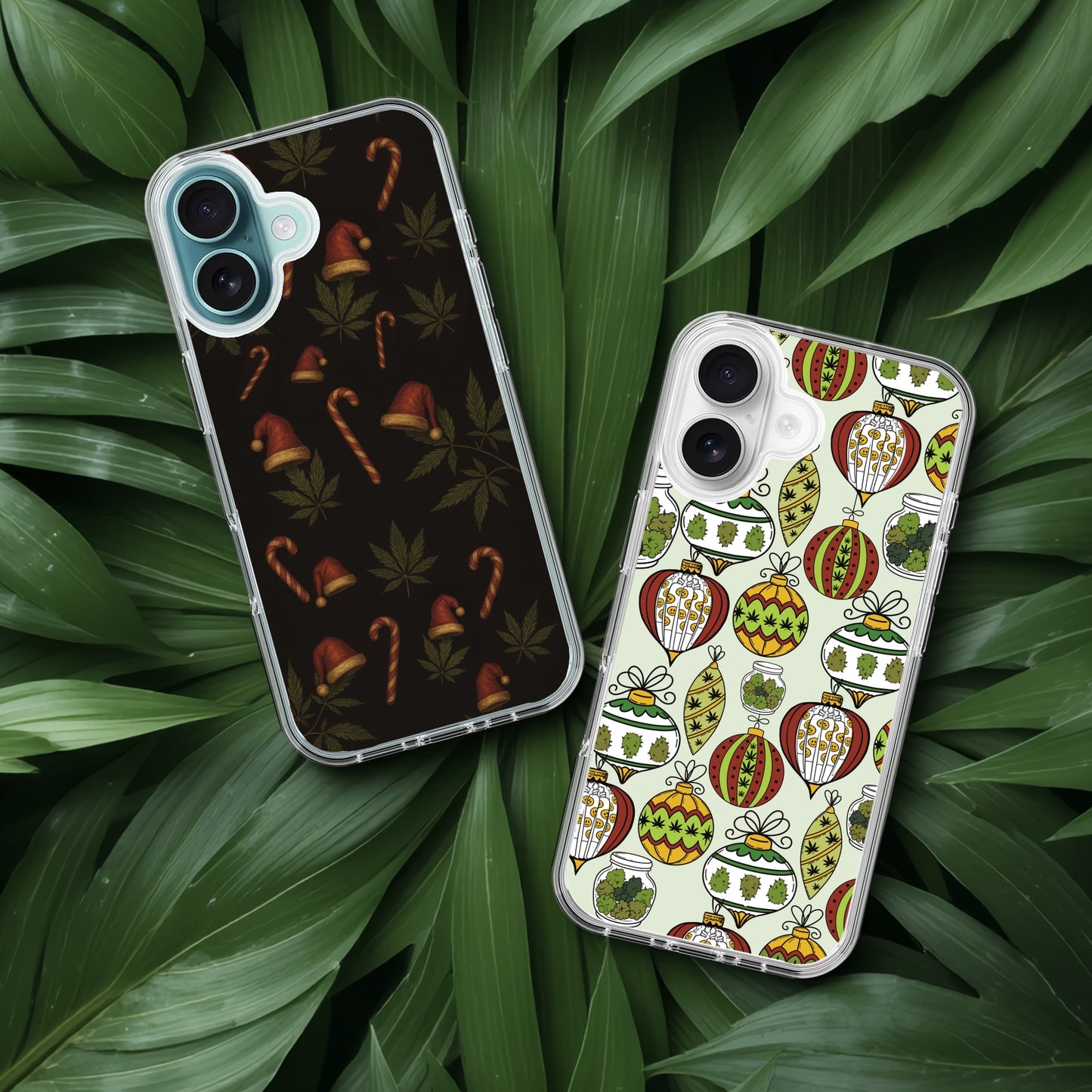 Christmas Stoner IPhone 17 Case, Canna Phone Cover, Holiday Stoner gifts, Candy cane and Santa Hat, Cute Stoner, IPHONE 17 pro max