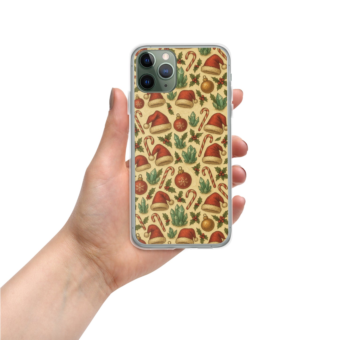 Christmas Santa Crystal IPhone Case, Vintage Holiday IPhone 17 pro max Cover,