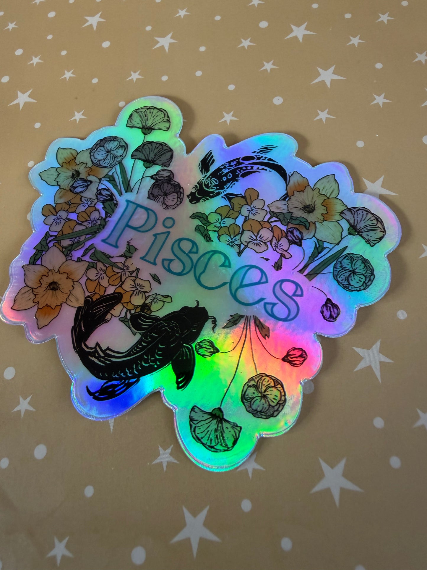 Pisces Zodiac Holographic Sticker, Celestial Astrology Lover Decal, Astro Stickers, Pisces Zodiac Gifts, February Birthday Gifts, Gift for