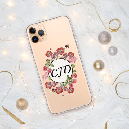 Personalized Phone case, Raspberry and Poppy Flowers for IPhone 16 pro max, Cottage Core IPhone Case, Custom phone Case with personalization