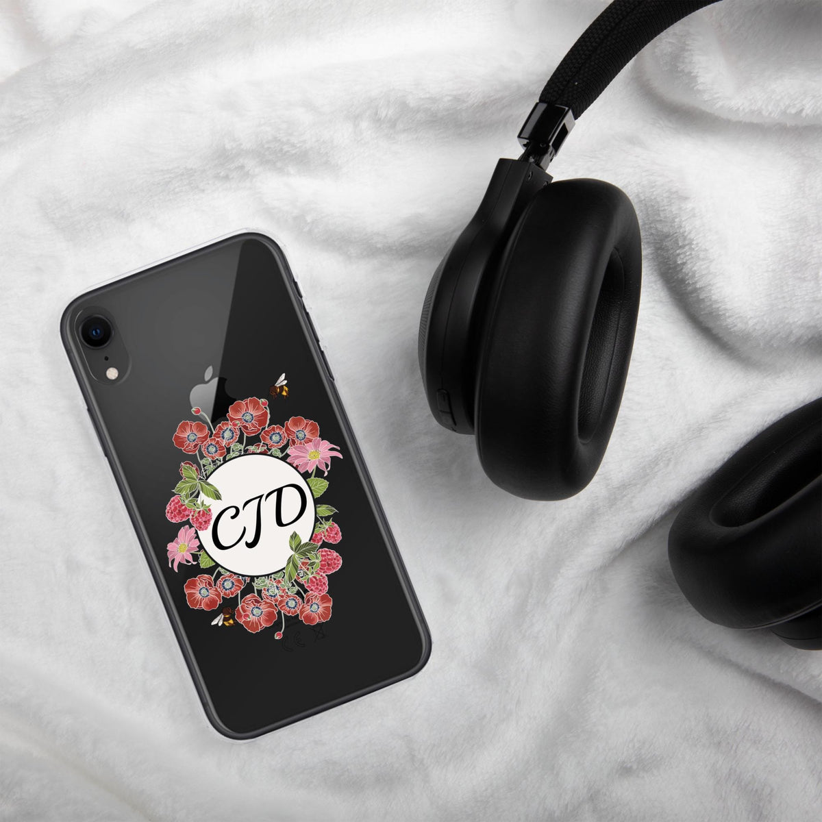 Personalized Phone case, Raspberry and Poppy Flowers for IPhone 16 pro max, Cottage Core IPhone Case, Custom phone Case with personalization