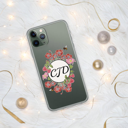 Personalized Phone case, Raspberry and Poppy Flowers for IPhone 16 pro max, Cottage Core IPhone Case, Custom phone Case with personalization